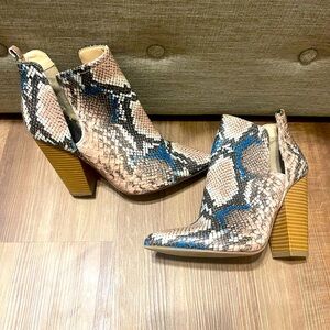 Just Fab Snake Skin Boots